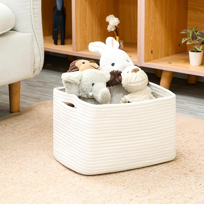 ICERZCZ Storage Baskets for Organizing 12.5"x9.1"x7.9" Off White | Storage Bin - Image 5