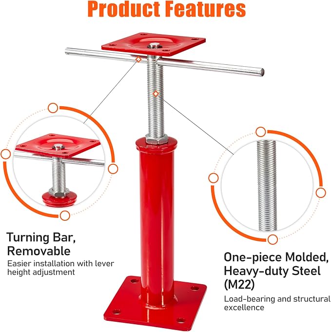 4 Pack House Floor Jacks, 11023 LBS Max Load | Adjustable House Leveling Post - Image 5