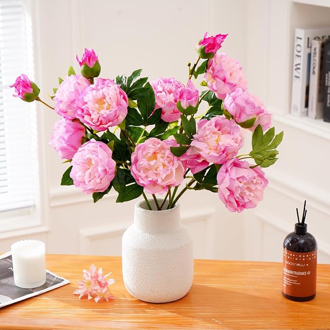 5PCS 22in Peonies Artificial Flowers, Real Touch Latex Fake Peonies | Lifelike - Image 6