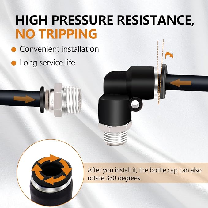mankk 81PCS Quick Connect Air Hose Fittings Kit 1/8, 1/2 inch | Push to connect - Image 7
