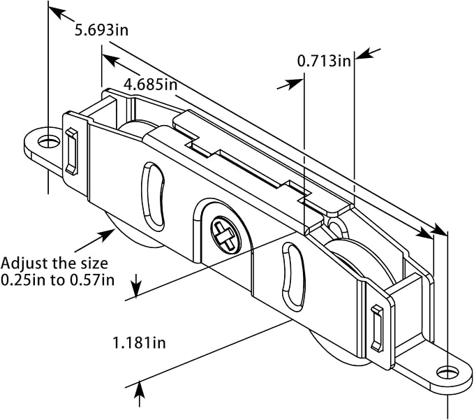 House Guard Side Adjust Tandem Sliding Door Roller - Image 2