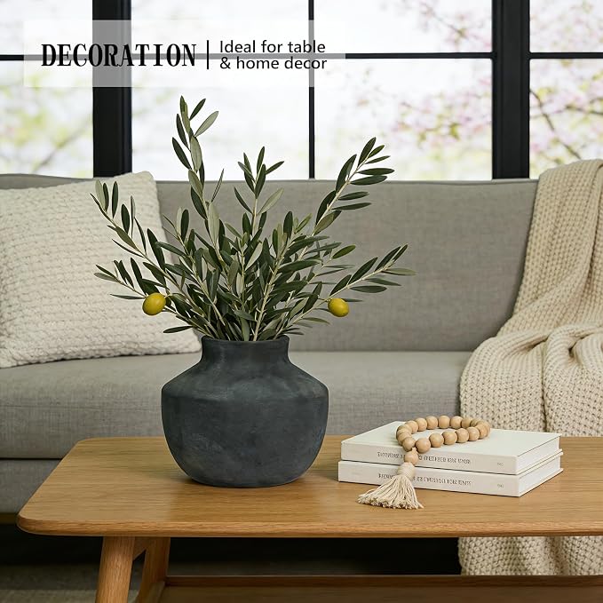 5.5 Inch Ceramic Flower Vase, Small Black Vase - Image 3