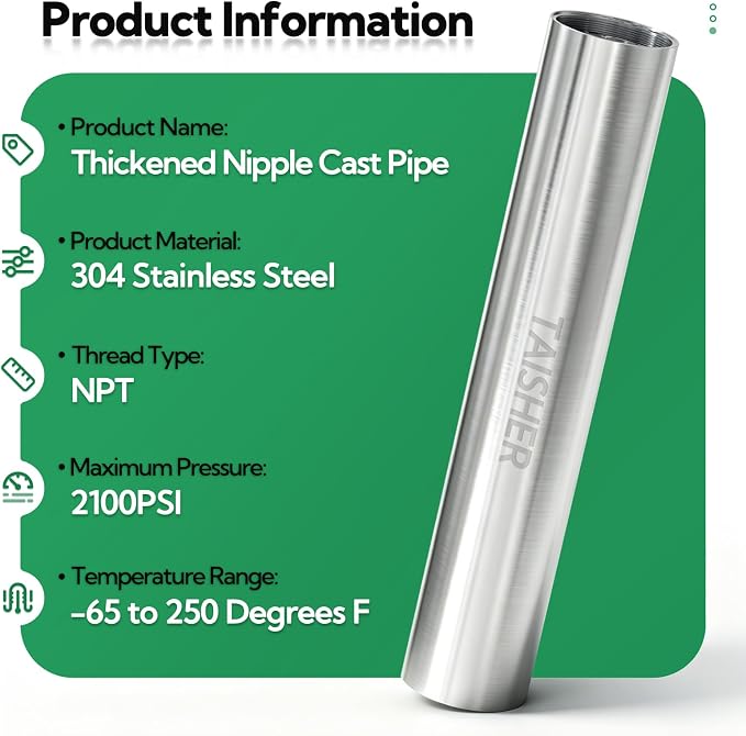 1pcs Thickened Nipple Cast Pipe 1-1/2" NPT Female - Image 3