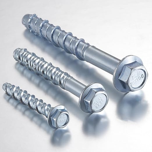 Wensilon 3/8" x 6" Zinc Plated Large Diameter Concrete Screw Actual Thickness - Image 2