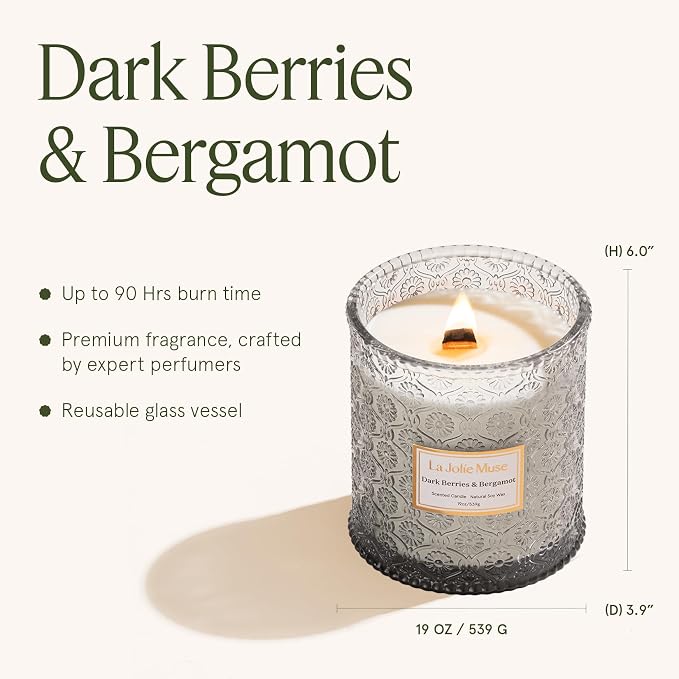 LA JOLIE MUSE Dark Berries Bergamot Scented Candles - Image 5