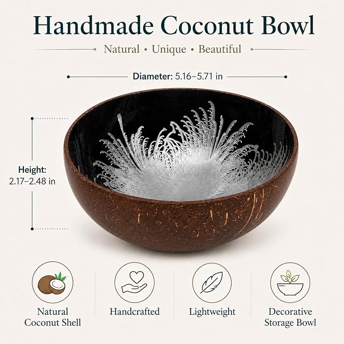 Natural Coconut Bowl Key Decorative - Image 2