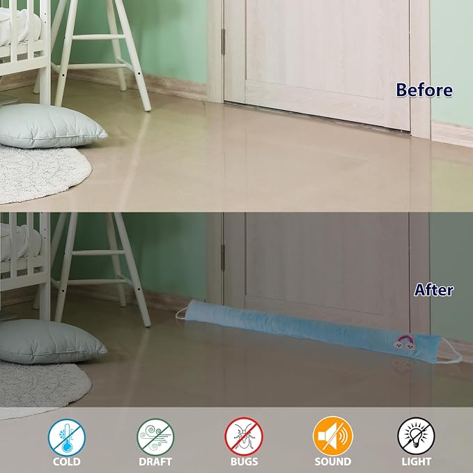 Decorative Weighted Under Door Draft Stopper 36 Inch, Heavy Duty Door Draft - Image 3