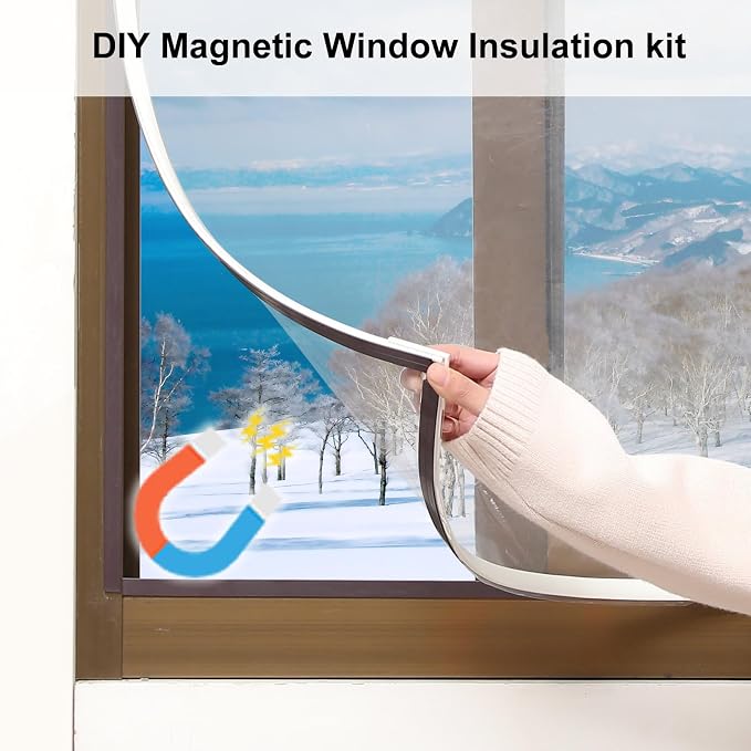 DIY Magnetic Window Insulation kit Transparent Film - Image 2