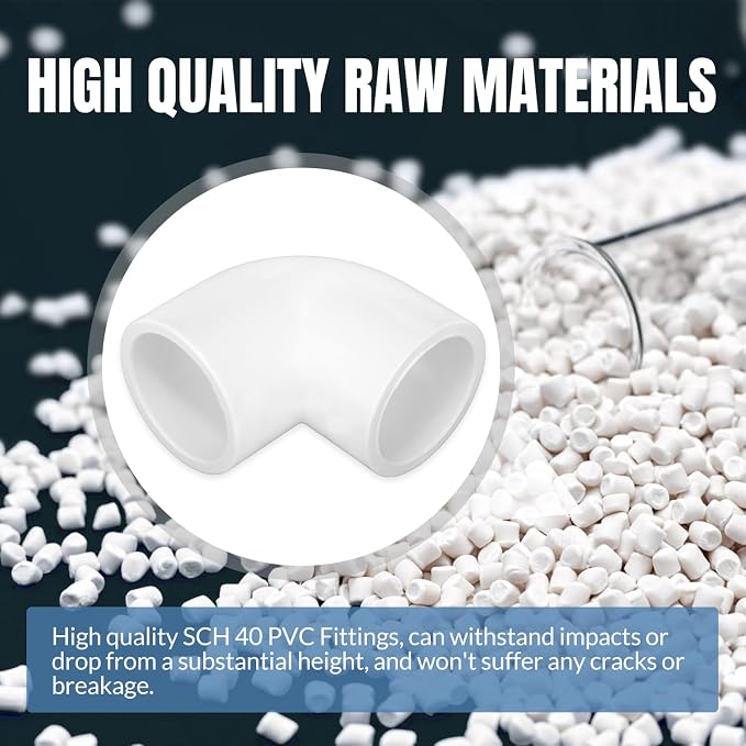 20 Pack 1/2inch 90 Degree PVC Elbow Pipe Fittings, 2 Way Right Angle Furniture - Image 3