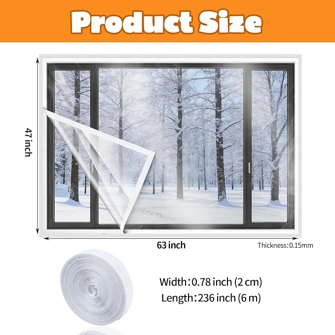 47 x 63 Inch Window Flim Insulation Kit - Image 2