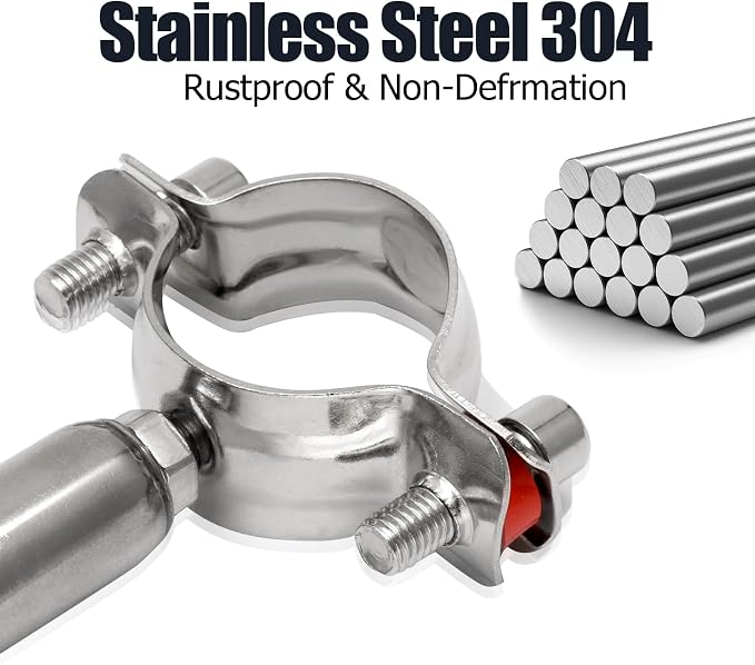 2pcs Adjustable Pipe Support Bracket, 1-1/2 Inch Pipe Clamp | Stainless Steel - Image 6