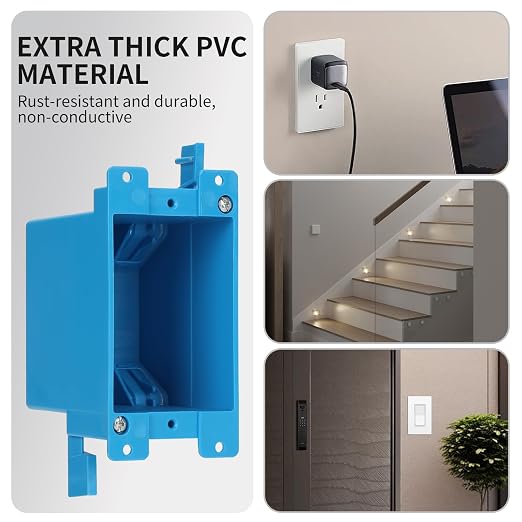 1-Gang PVC Old Work Electrical Outlet Box, 14 Cu.in | Living Hinges and - Image 4