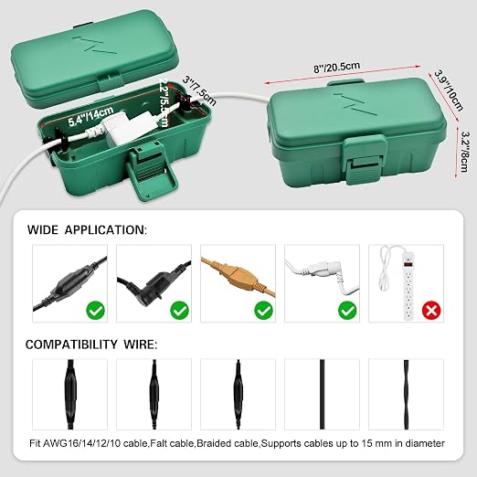 Hrensaw 3PCS Small Weatherproof Electrical Connection Box, Outdoor Electrical - Image 2