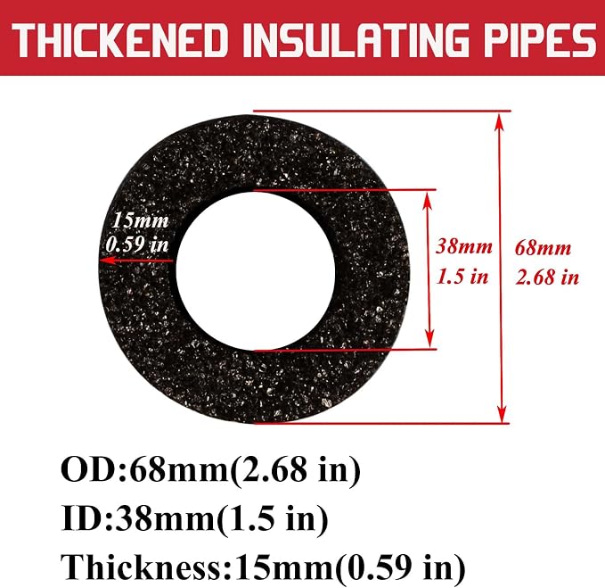 12 Pack 1.5 inch Insulation Foam Tube 15 mm in Thickness Insulating Pipes - Image 2