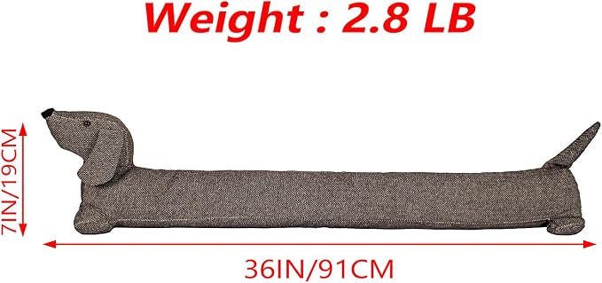 Dog Under Door Draft Stopper Heavy Duty, 3LB 36 Inch Decorative Fabric Door - Image 2