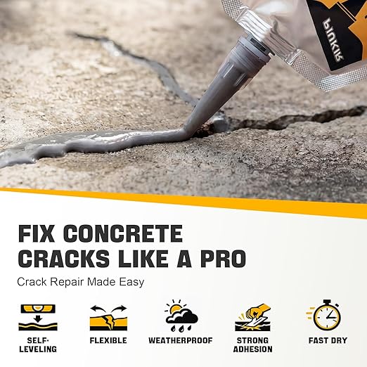 Concrete Crack Filler 2-Pack Oil-Based Self-Leveling Concrete Sealant Gray | - Image 5
