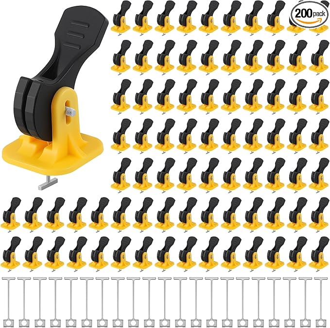 Nuanchu Tile Leveling System Kit 200 Reusable Tile Spacers + 200 1/16'' by Nuanchu