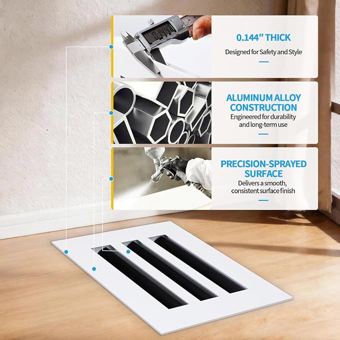 8x6 Modern AC Vent Cover, Decorative Air Vent Register Grille - Image 5
