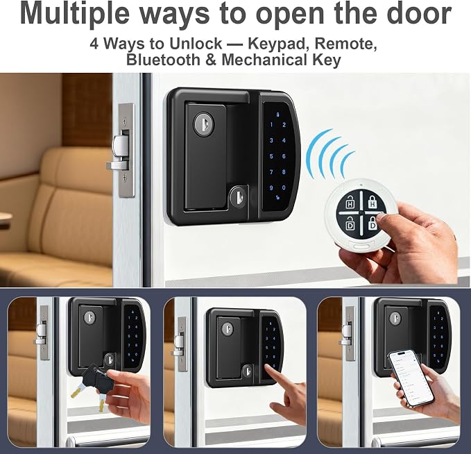 RV Door Lock Replacement, All-Metal Smart Keyless Entry Camper Door Lock | - Image 6