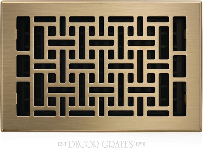 Decor Grates AJH610-A Oriental Floor Register, 6x10 Inches, Antique Brass Finish by DecorGrates