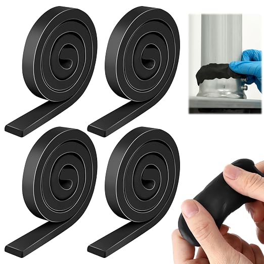 4 Pack Moldable Silicone Putty 1.5 ft x 0.32 in Black | Non Hardening Multi by ElectricWise