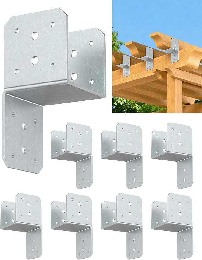 Heavy Duty Angle Brackets for 4x4，4x6 Post, Galvanized 8-Pack | 4MM Thick by Unknown