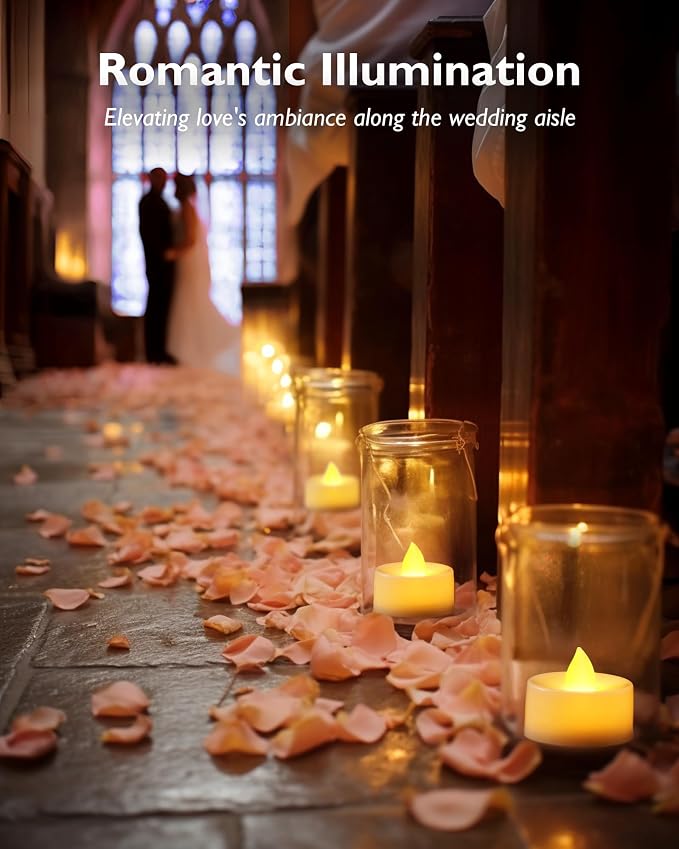 Homemory 24-Pack Flameless Tea Lights Candles Battery Operated, 200+ Hours | - Image 5