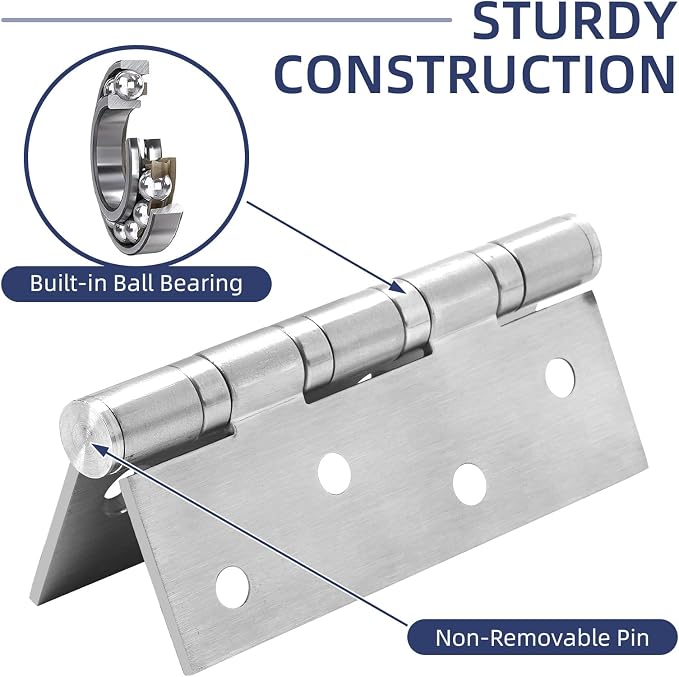 6 Pack Ball Bearing Door Hinges - Image 4