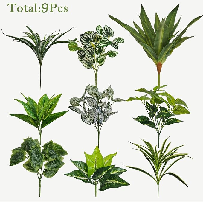 Artificial Plants for Outdoors Faux Greenery Leaves UV Resistant Realistic - Image 3