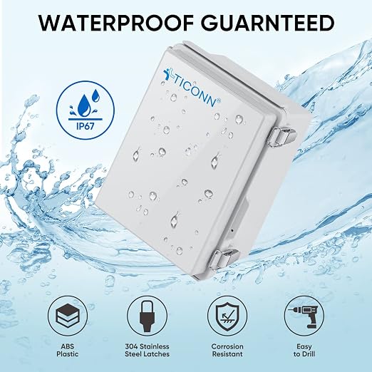 TICONN Outdoor Electrical Box Waterproof, ABS IP67 Junction Box Enclosure | - Image 2