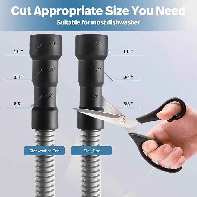 Elyfree 6 FT Dishwasher Drain Hose, Flexible Dishwasher Discharge Hose - Image 2