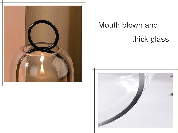 5" & 4" Wide Versatile Metal Candle Holder in Black - Image 4