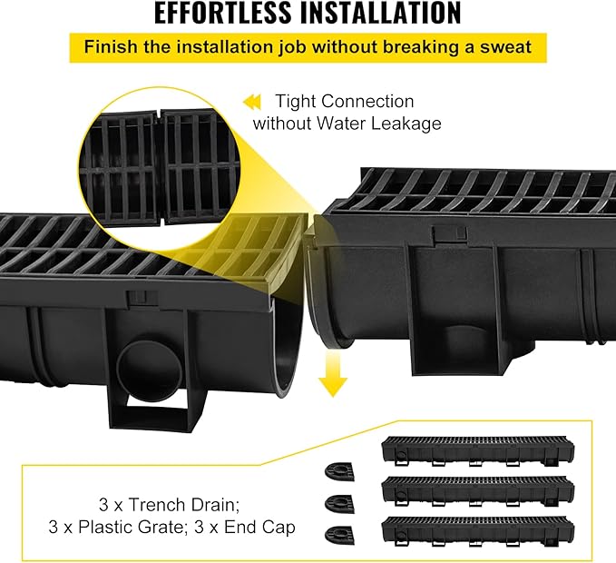 VEVOR Trench Drain System, Channel Drain - Image 3