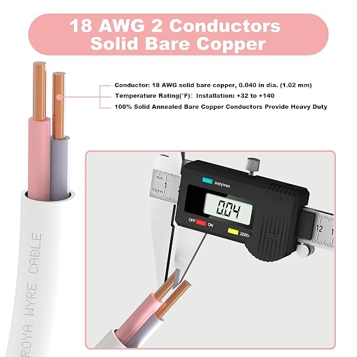 18/2 AWG 0-10V Dimming Control Cable, Low Voltage LED Lighting Wire - Image 4