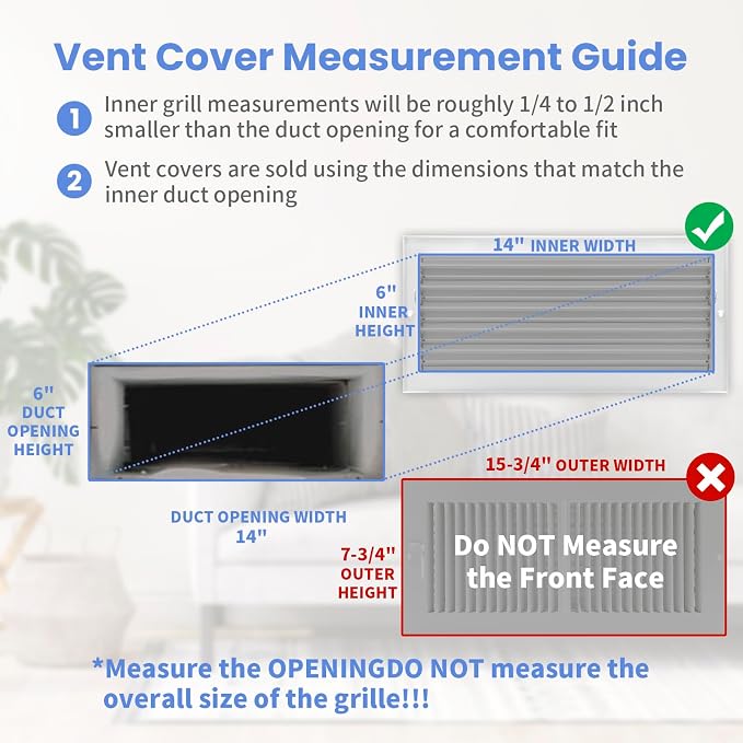 14 x 6 Inch Air Vent Covers for Wall or Ceiling - Image 6