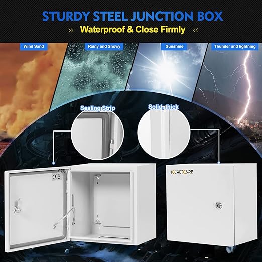 Tocretoare Outdoor Electrical Box, Steel Junction Box 12 x 12 x 8'', NEMA 4X - Image 3