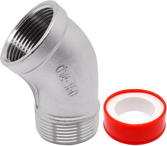 1PCS 45 Degree Elbow Fittings, 1-1/4" NPT Male to 1-1/4" NPT Female 304 by SSYDIEN