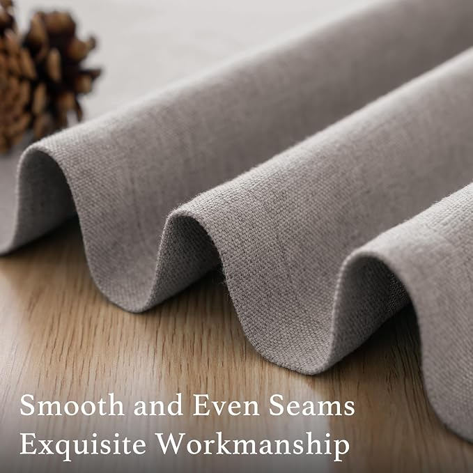 H.VERSAILTEX Grommet Natural Linen Textured Kitchen Curtains 45 inch Length - Image 7