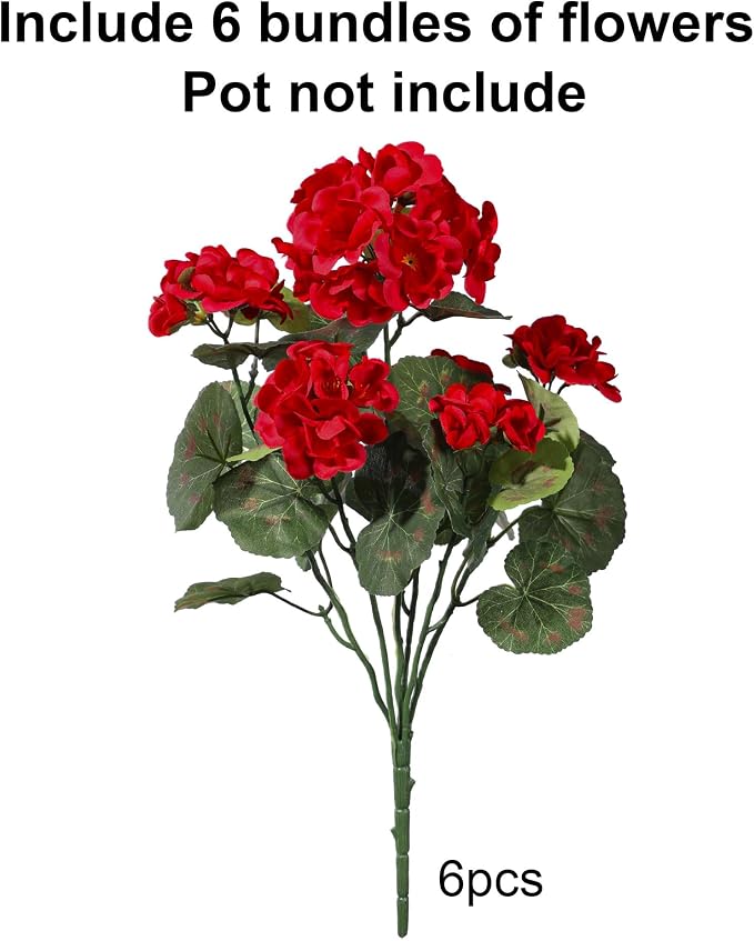 Artificial Geraniums Fake Flowers - Image 5