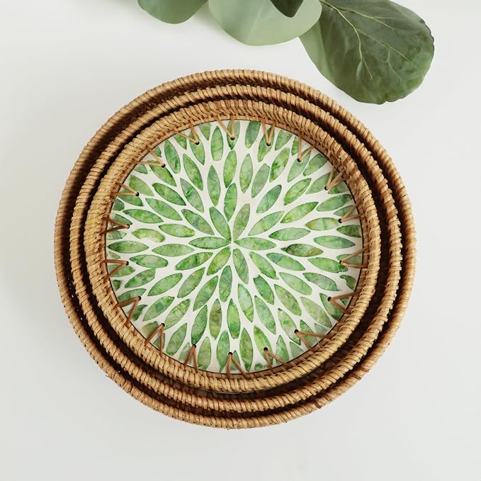 Round Rattan Serving Trays - Image 6