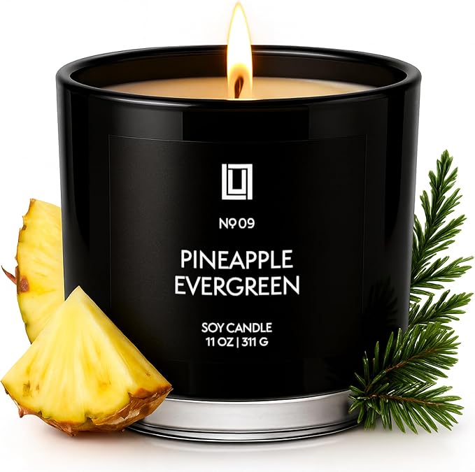 Lulu Candles | Pineapple Evergreen | Luxury Scented Soy Jar Candle | Hand by LULUCANDLES