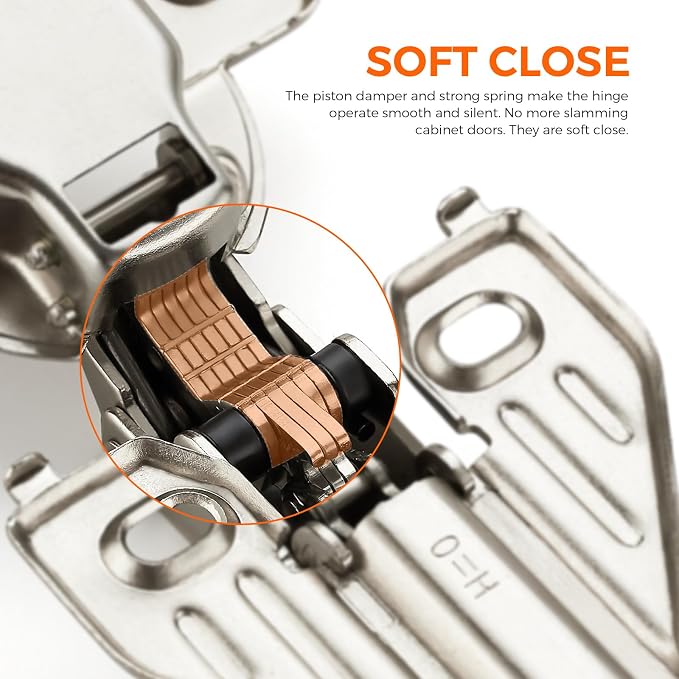 105 Degree Concealed Kitchen Cabinet Hinges, Full Overlay, 30 Packs | Soft - Image 3