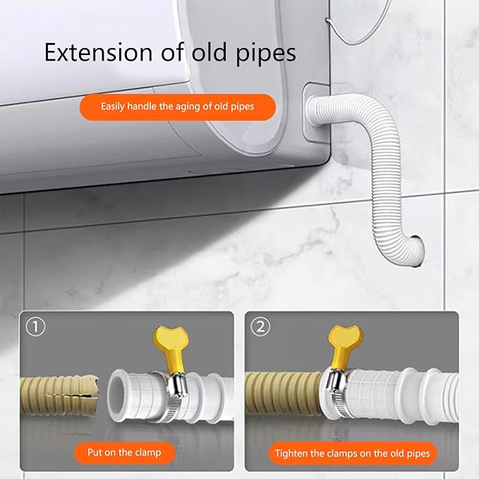 Flexible Rubber Drain Hose Extension General Leakproof Designs Water Drainage - Image 2