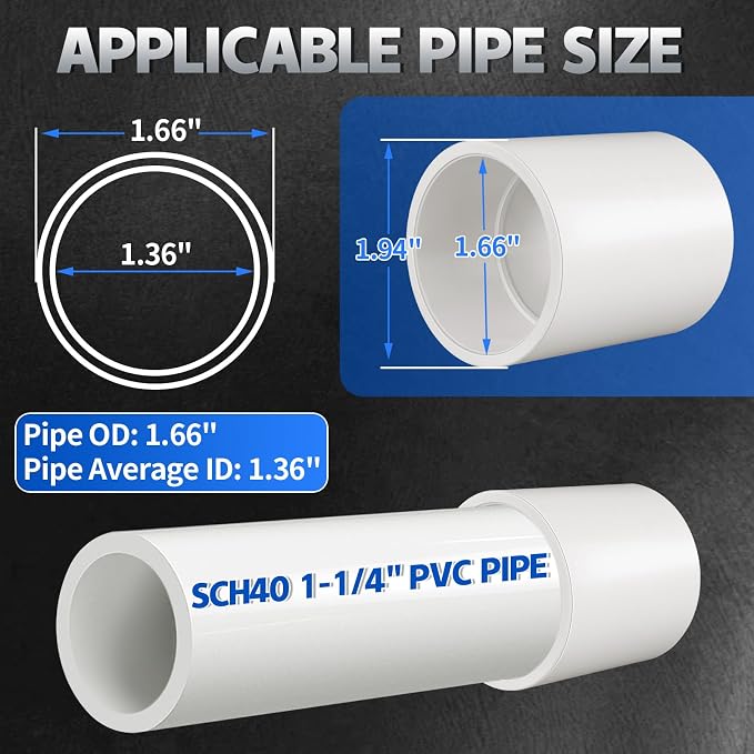 10Pcs White 1-1/4 inch PVC Coupling, Socket x Socket, Furniture Build Grade - Image 4