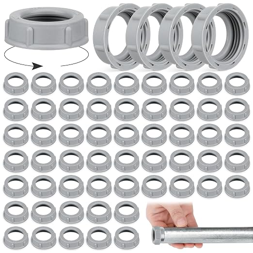 Pushglossy 100 Pcs Plastic 3/4 Inch Insulating Bushing Threaded Electrical by Pushglossy