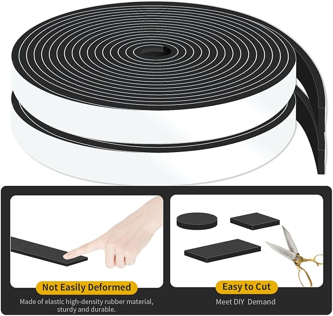 Weather Stripping, High Density CR, Strong Adhesive, 1/2 in x 1/8 in x 26Ft | - Image 6