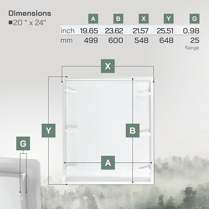 Vent Systems Access Panel for Drywall 20 x 24 Inch - Image 2