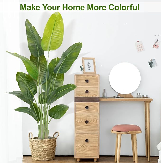 Lifelike Bird of Paradise Artificial Plant, 6ft Faux Banana Leaf Tree - Image 4