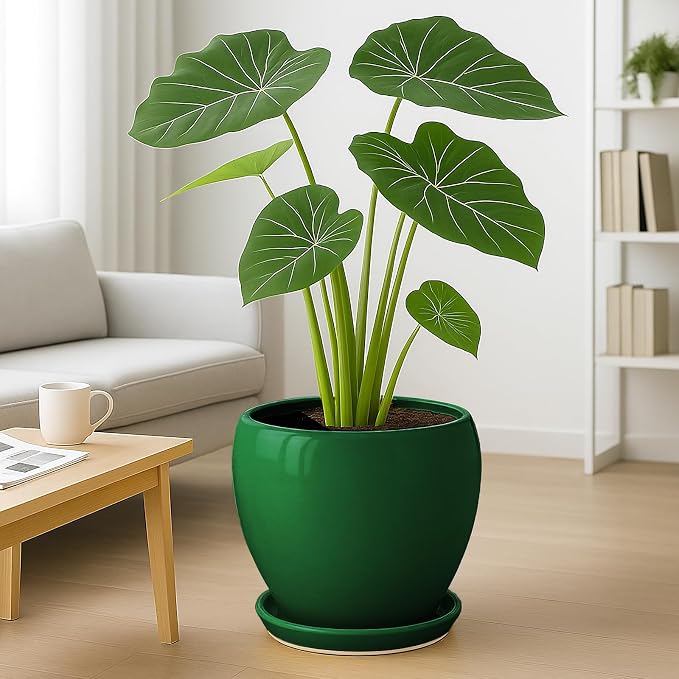 Deep Dream 10 Inch Plant Pot- Ceramic Planter Pot Round Plant Pots - Image 4