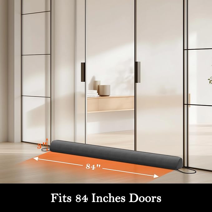 Sunolga Door Draft Stopper, Removable Washable Cover, Blocks Hot and Cold Air - Image 2